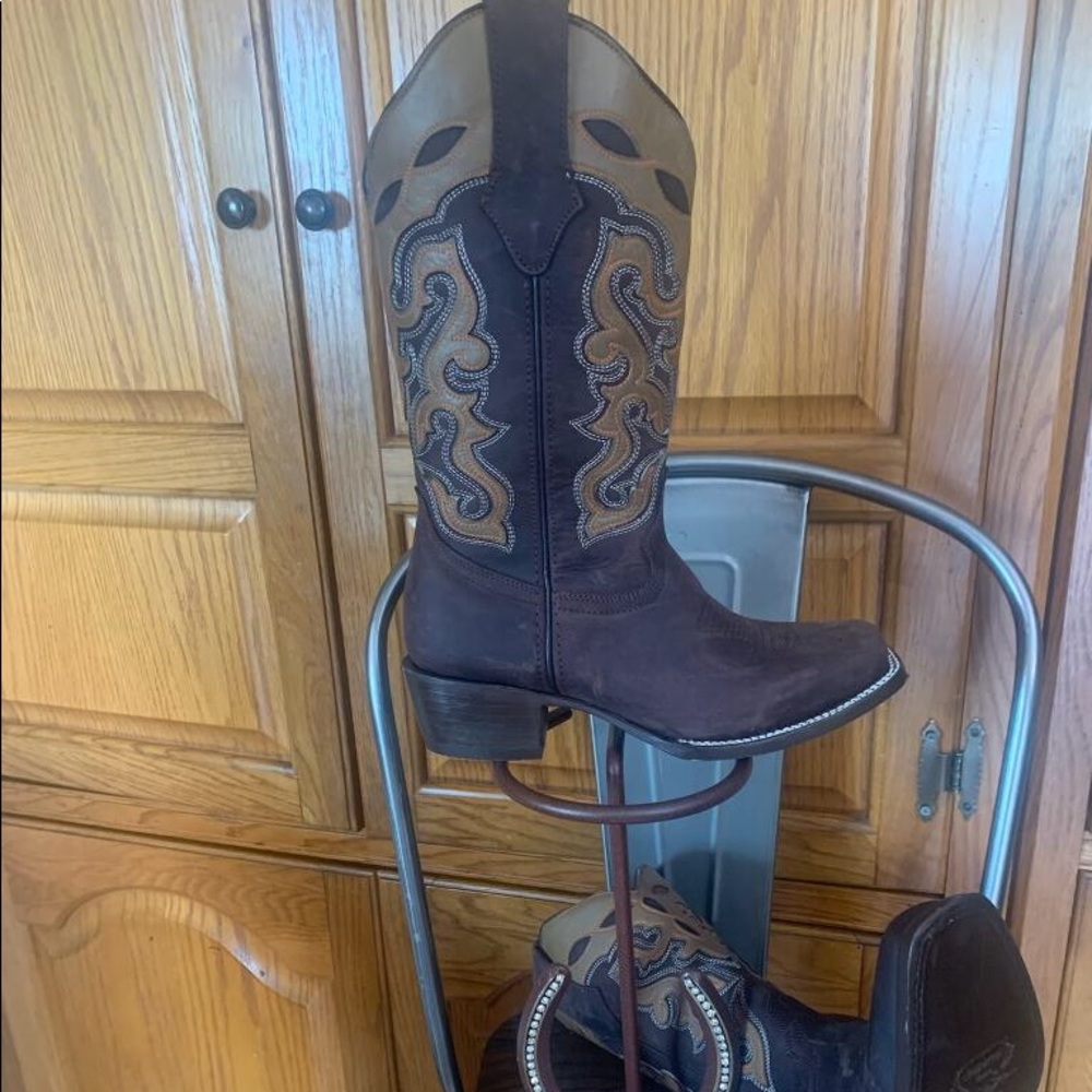 Brown cowboy boots